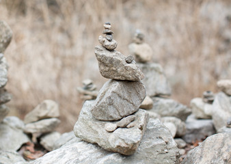 Fototapeta na wymiar Stones Balancing on Top of Each Other. Rocks.