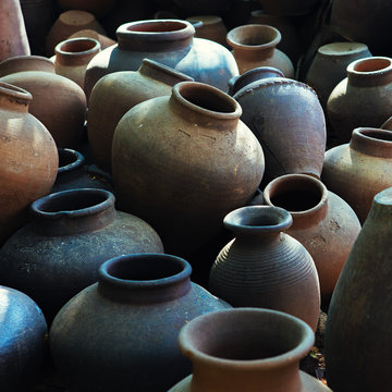 Various pottery jars and vases