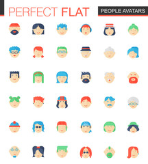 Vector set of flat People avatars icons.