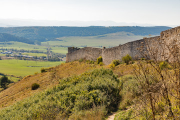 Obraz premium Walls of Spis Castle in Slovakia.