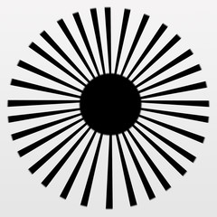 Black Sun Ray on Gray and White Gradient background
