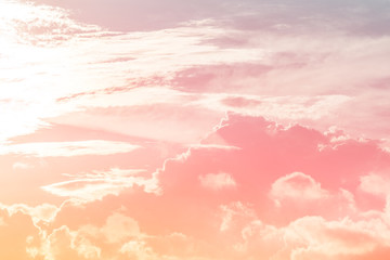 Sun and cloud background with a pastel colored

