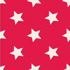 Obraz premium Pattern with stars. Seamless vector illustration. Retro, vintage background Vector illustration Flat Scandinavian style
