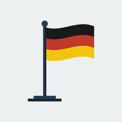 Flag of Germany. Flag stand. Vector illustration.