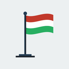 Flag of Hungary. Flag stand. Vector illustration