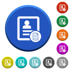 Contact properties beveled buttons