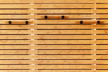 wooden wall with shelves