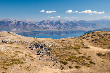 Mountain landscape with Prespa Lake, Macedonia