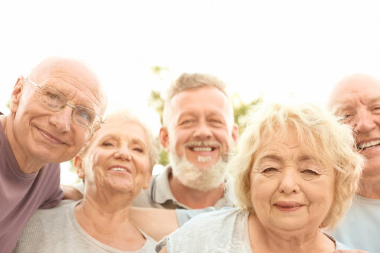 Group Of Elderly People Outdoors