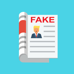 Fake news flat icon vector