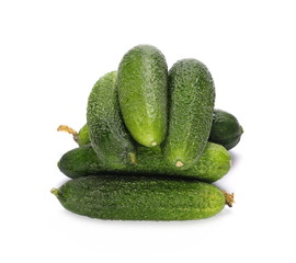 Small cucumbers isolated on white background