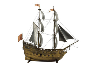 Antique model sailing ship