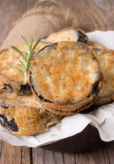 round fried eggplants