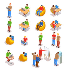 Coworking People Icon Set