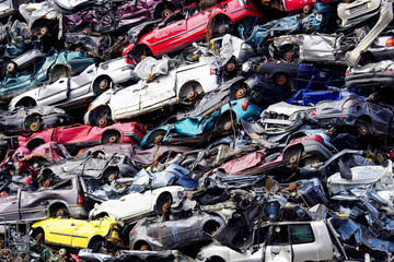 autowracks on the scrap yard