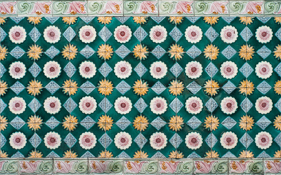 Aged Colorful Tiles Pattern