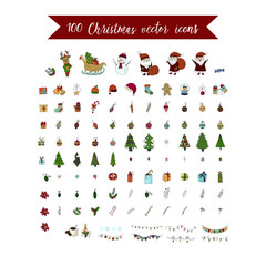 Big Christmas icon set. 100 winter icons.