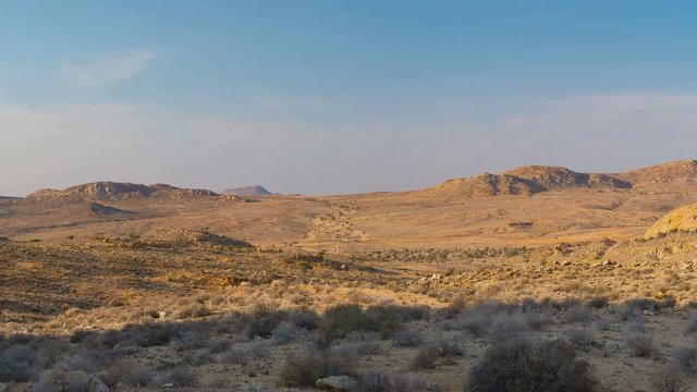 Panorama on the Namib desert at sunset, Aus, Namibia, Africa