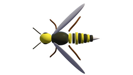 Bee 3D illustration top