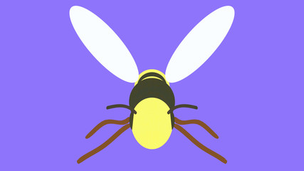 Bee flat design logo oblique