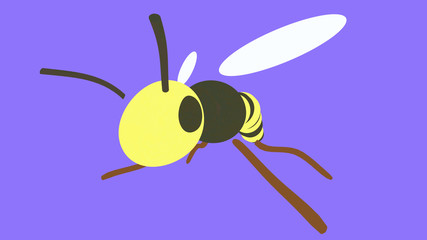 Bee flat design logo oblique