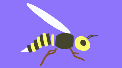 Bee flat design logo side