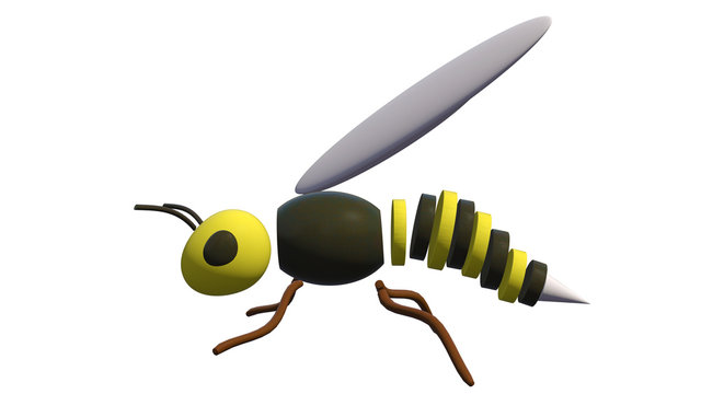 Bee 3D illustration side