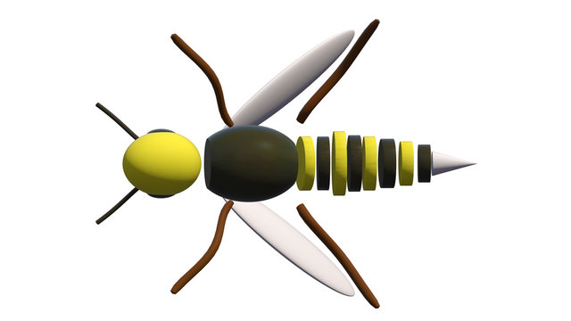 Bee 3D illustration under