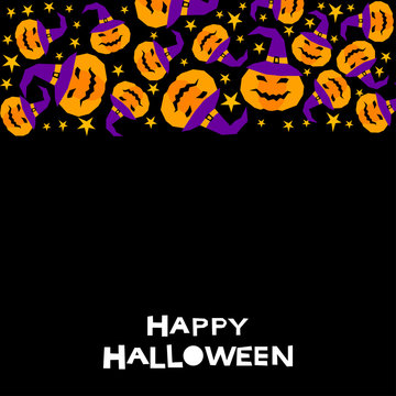 Happy halloween card template. Abstract halloween pattern for design card, party invitation, poster