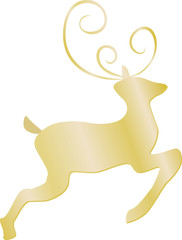 Reindeer Graphic Gold