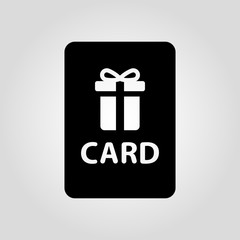 Gift box card isolated flat vector icon
