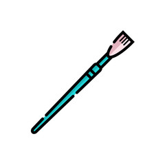 Flat-shaped artistic paintbrush icon in linear color style.