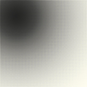 Comic halftone background. Vector retro dotted template for labels and sketches. White and black geometric gradient for pop art designs. Vintage backdrop with isolated pattern for cartoon book.