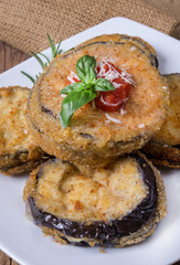 round fried eggplants