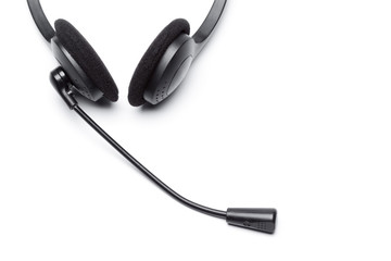 headset with microphone isolated on white