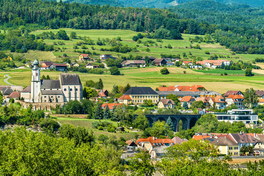 View of Emmersdorf an der Donau from Melk Abbey, Austria