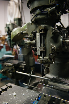 Old industrial drill press