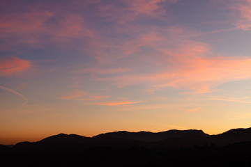 Sunset over the mountains