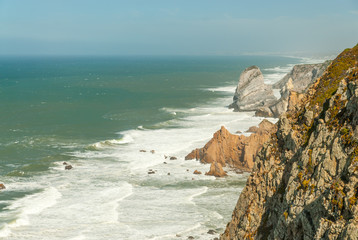 sea view over the cliffs of cabo da roca sintra portugal westernmost point of continental europe