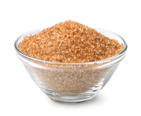 Bowl of brown cane sugar