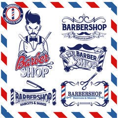 barber shop label