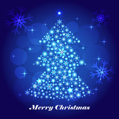 Naklejka na ściany i meble Shiny Christmas tree celebratory background