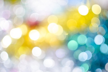 Obraz premium Bright colorful Christmas background, blurred bokeh holiday