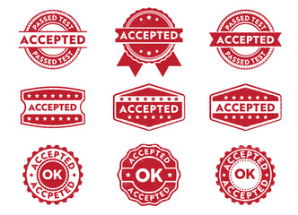 ok accepted logo stamp and label