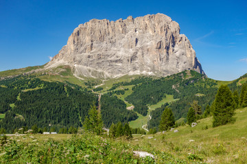 Picturesque sella rock in Dolomites, Italy
