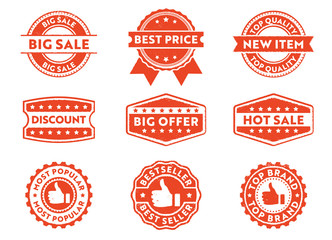 sale, offer, hot, marketing stamp and label