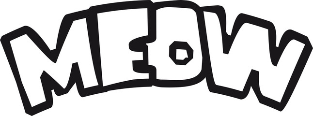 text logo meow miau katze comic cartoon design haustier