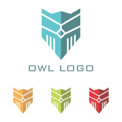 Robotic Owl Abstract Design Logo Vector