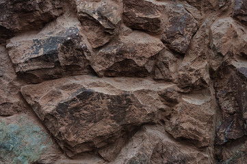 Wall of big rough stones