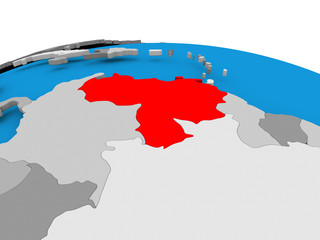 Venezuela on political globe